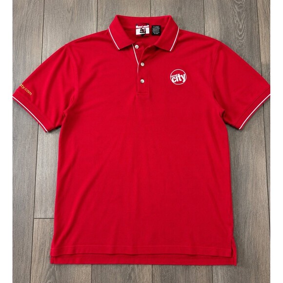 Vintage Circuit City Employee Polo Shirt Mens Large Red Martin's Uniforms